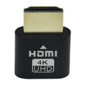 Compact 26.5mm long HDMI dummy plug in gold finish for virtual display on graphics card.