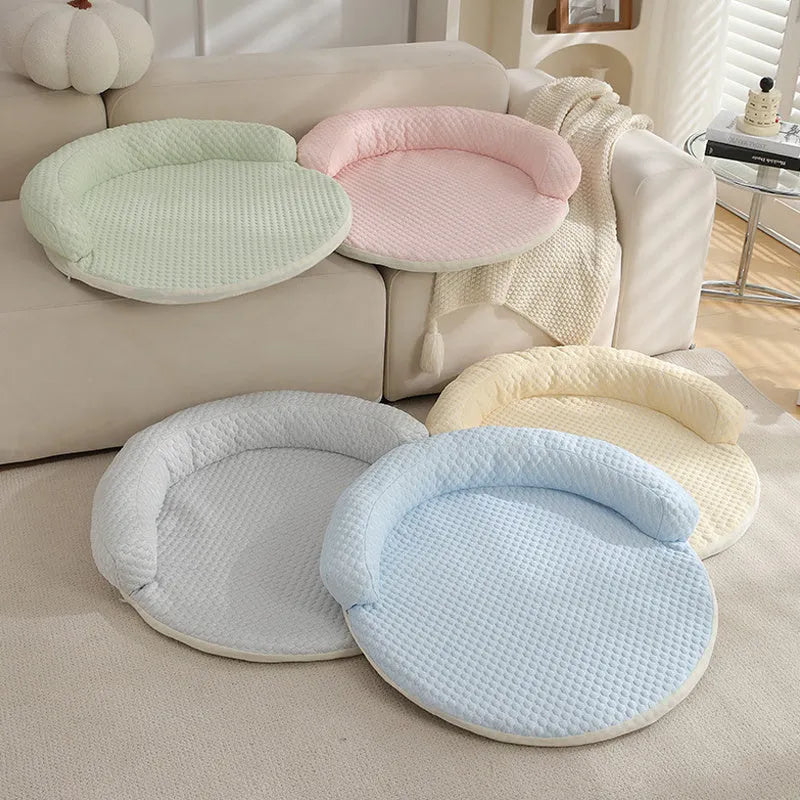 Cotton cooling dog bed summer mat for dogs and cats, five sizes from 50cm to 110cm, five colours