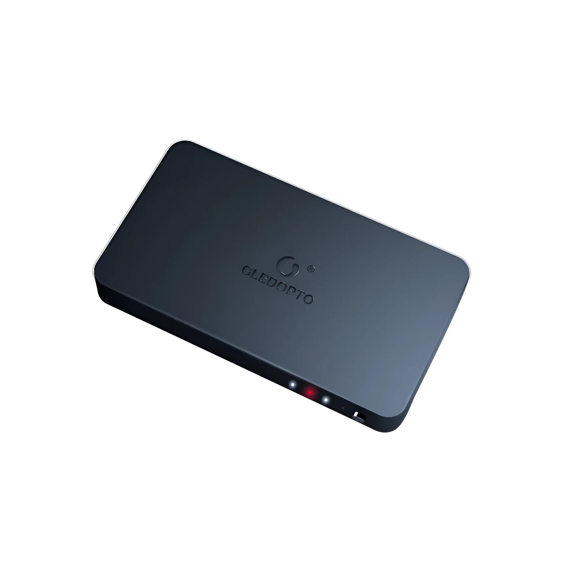HDMI splitter box with dual ports and RGB light strip controller for PC and TV displays.