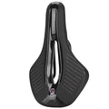 Black and pink mountain bike seat cushion with PU foam padding on bicycle saddle