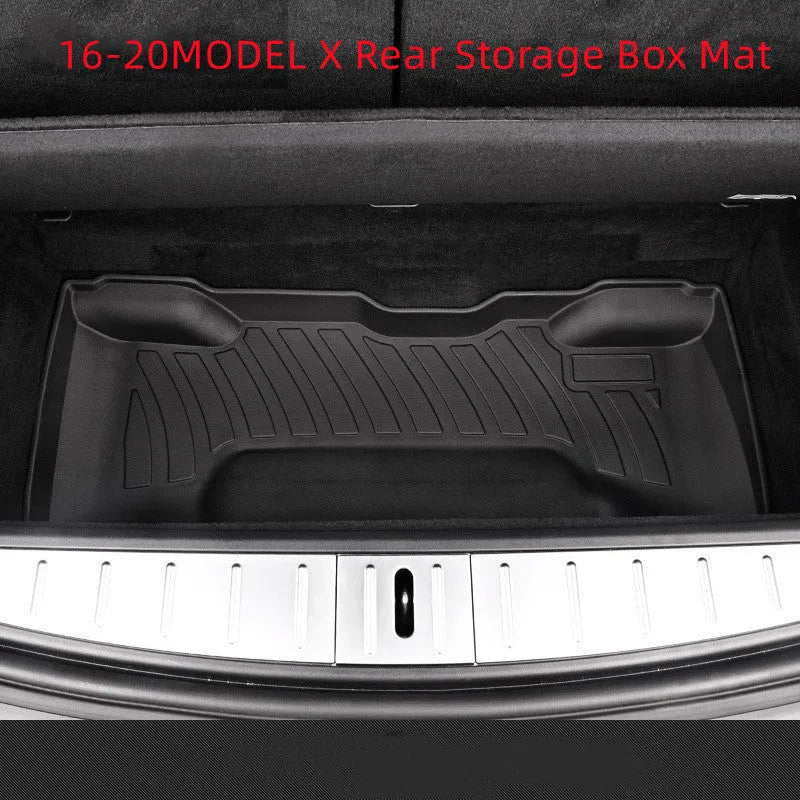 Tesla rubber car floor mat with TPE footrest section for Model 3, Y, S, and X vehicles