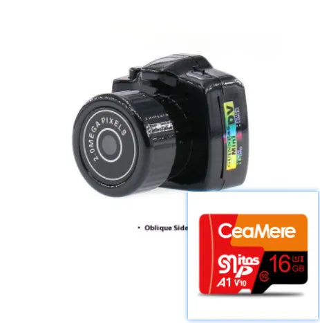 Outdoor sports small camera riding recording digital DV camera black ABS body with lanyard