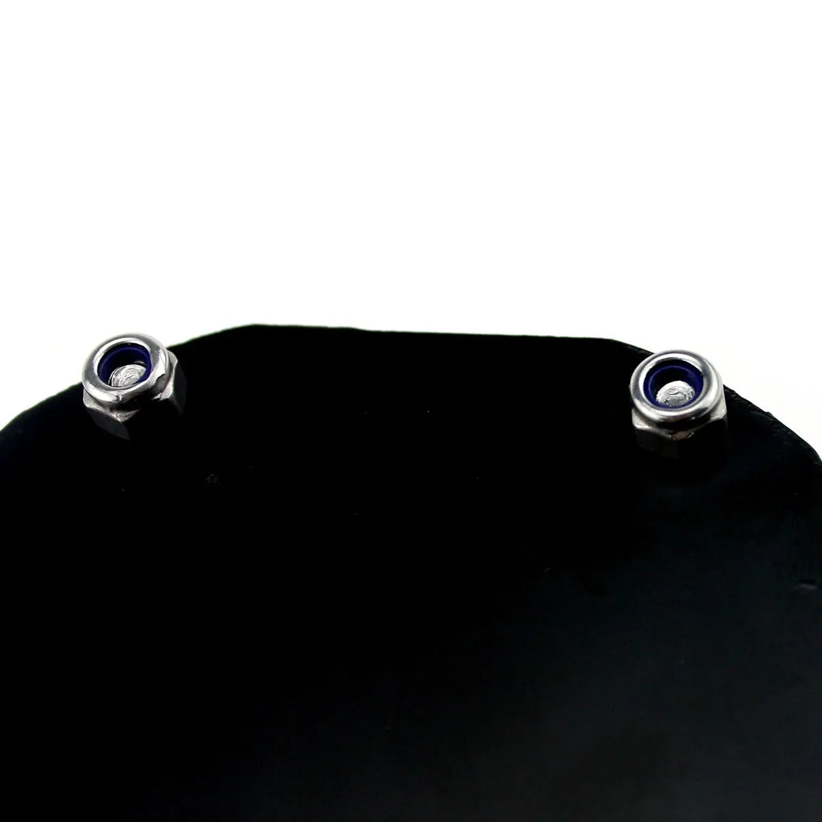 Black carbon fibre pattern motorcycle petrol cap cover seal with anti-theft six-corner screw.