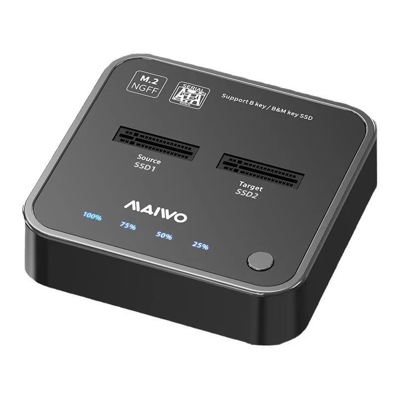 MAIWO K3016 M.2 solid state hard disk dock copier with data cables and power adapter for SSD cloning