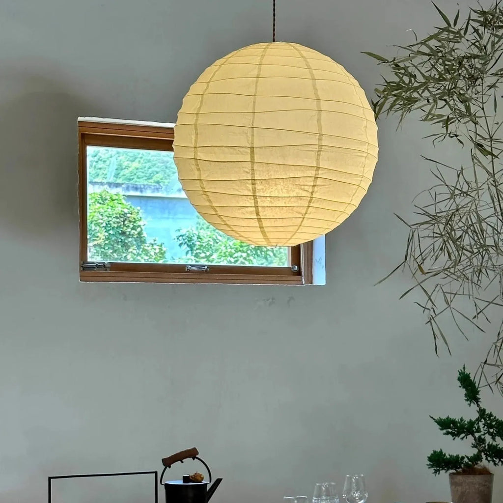 Japanese style white rice paper ball chandelier pendant light for ceiling.