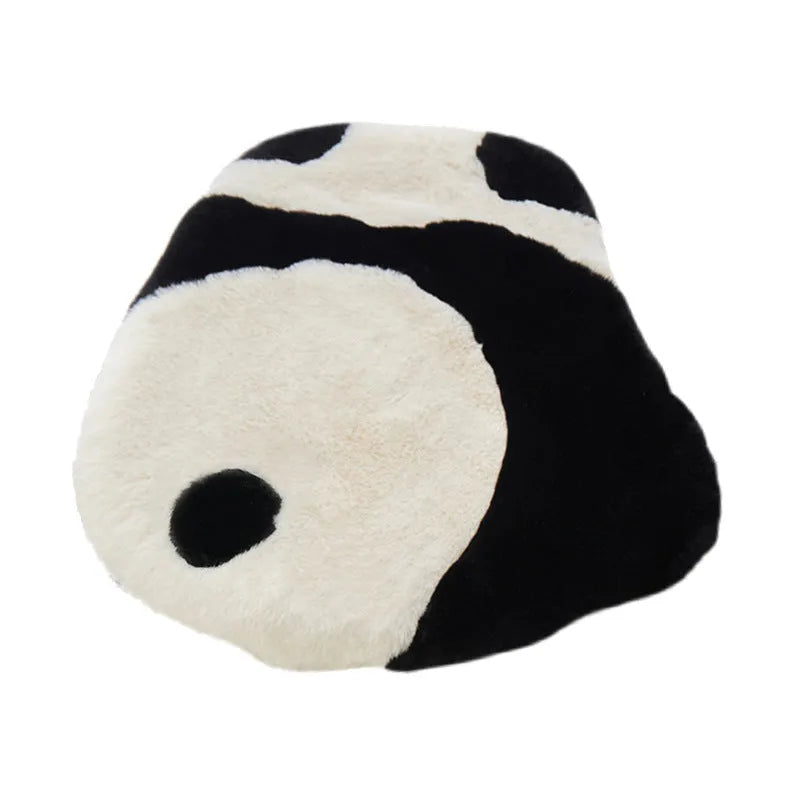 Cartoon panda plush car waist cushion with PP cotton filling for lumbar support