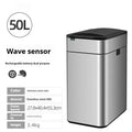 Square inductive automatic smart trash can in stainless steel or white, showing sensor lid.