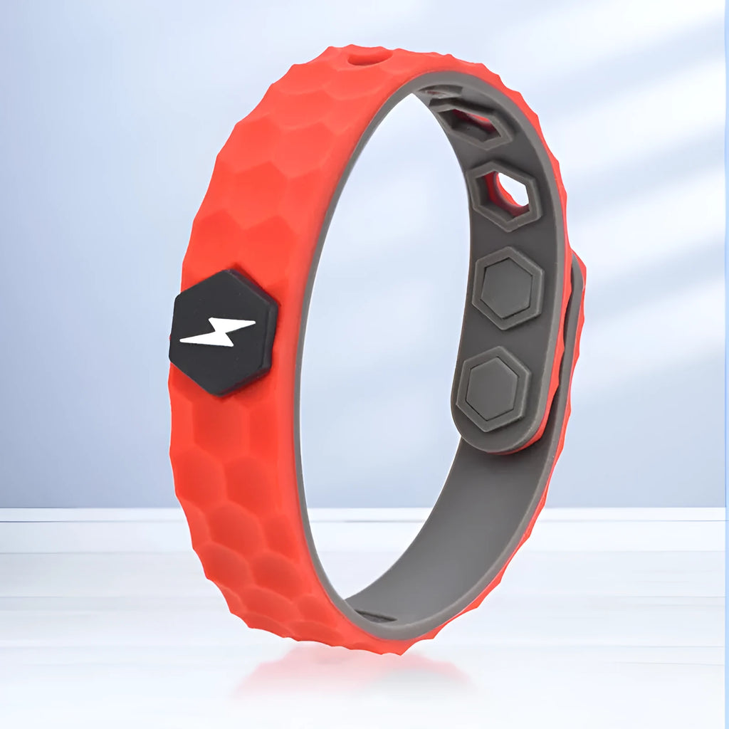 Silicone Balance Energy Waterproof Anti-static Bracelet in diamond shape, unisex sports wristband, monochrome black option