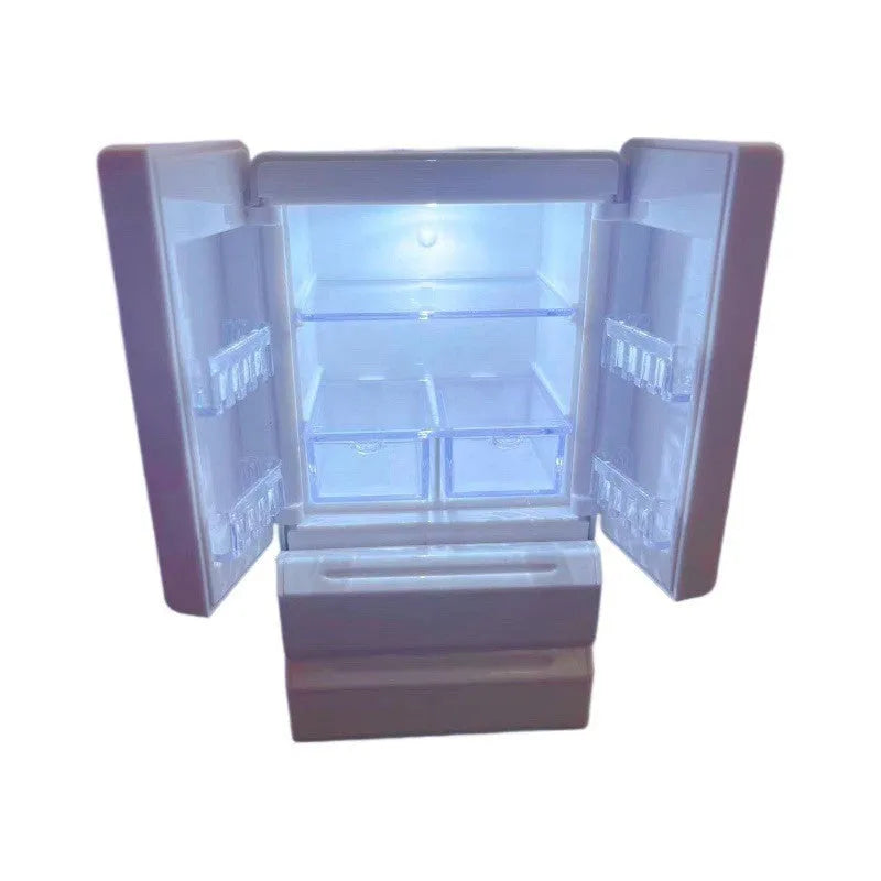 White plastic miniature candy toy model with internal LED light on, dimensions 11.4cm tall