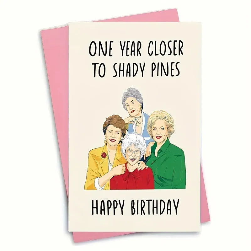 Simple modern birthday greeting card with a selection of colourful and kraft paper envelopes in two sizes.