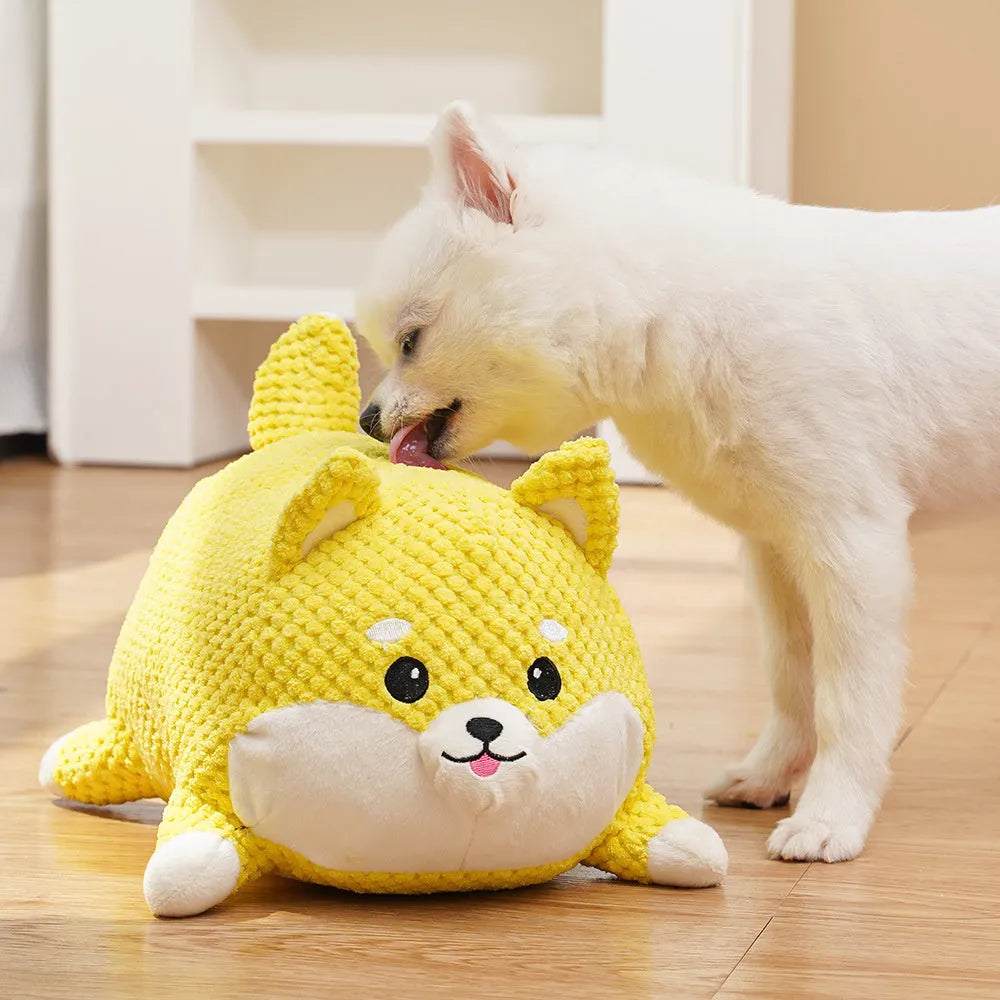 Plush dog calming toy squeaky pillow teeth cleaning large medium size