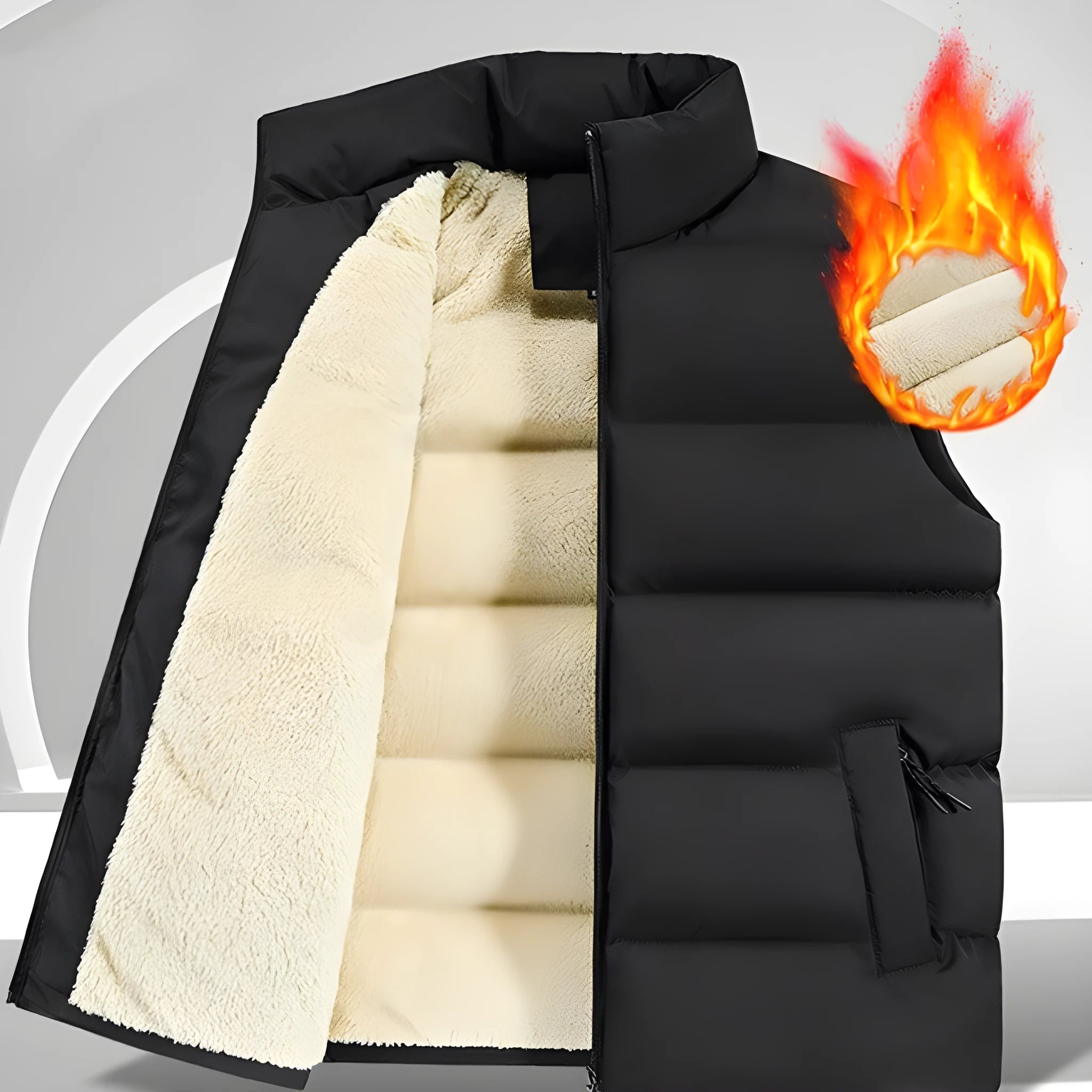 Men's striped lambswool vest for autumn and winter wear in black, dark blue and red colour options