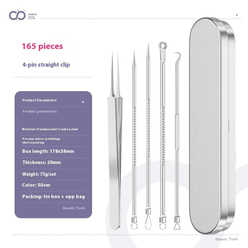 Four metal acne needles with ultra fine points, shown in assorted colours from a 33-option range.