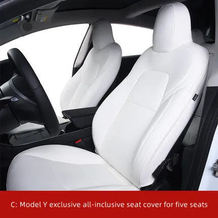 Tesla Model 3 and Model Y car seat covers in PVC material with binding style construction