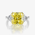 Adjustable moissanite ice flower ring with geometric cut in gold yellow or pink diamond colour for women