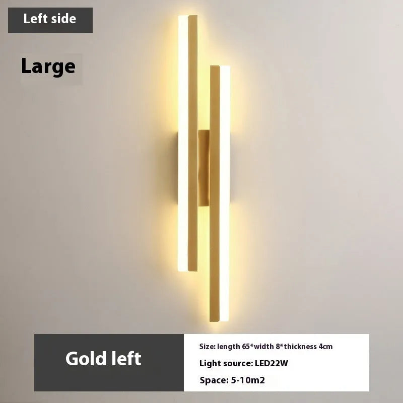 Minimalist Scandinavian-style LED wall light with acrylic shade in black or gold finish