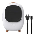 8L mini fridge in white or pink with 60W power, 360 x 275 x 290mm size, and 1.5m AC and DC power cords