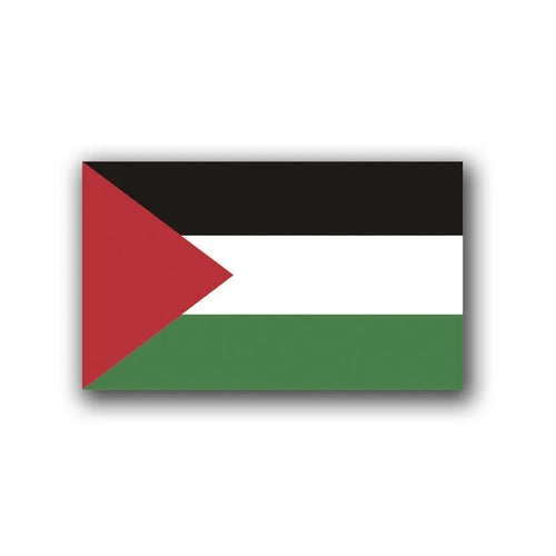 Palestinian flag car decal sticker made from PET material for exterior application.