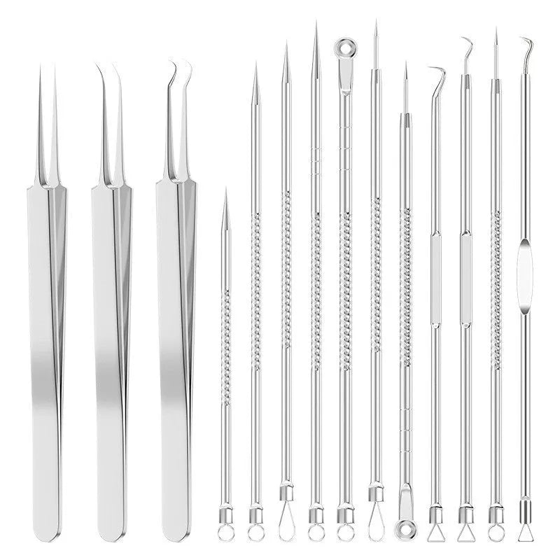 Four metal acne needles with ultra fine points, shown in assorted colours from a 33-option range.
