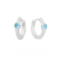 Geometric circle ear clip in burnt silver finish made from 925 sterling silver