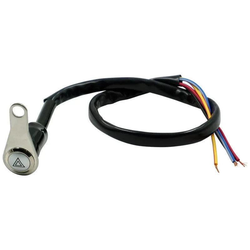 Black stainless steel motorcycle double flash switch with light ring and 7mm installation aperture