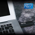 Black car-mounted USB flash drive with waterproof construction and flexible design