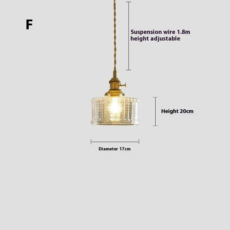 American retro small pendant droplight with warm white bulb and set of six colour filters A to F.