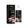 250ml bottle of car interior repair polish for plastic and leather, showing size next to a car dashboard.