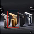 Full metal windproof lighter in black gold gray silver colours with elbow straight punching design