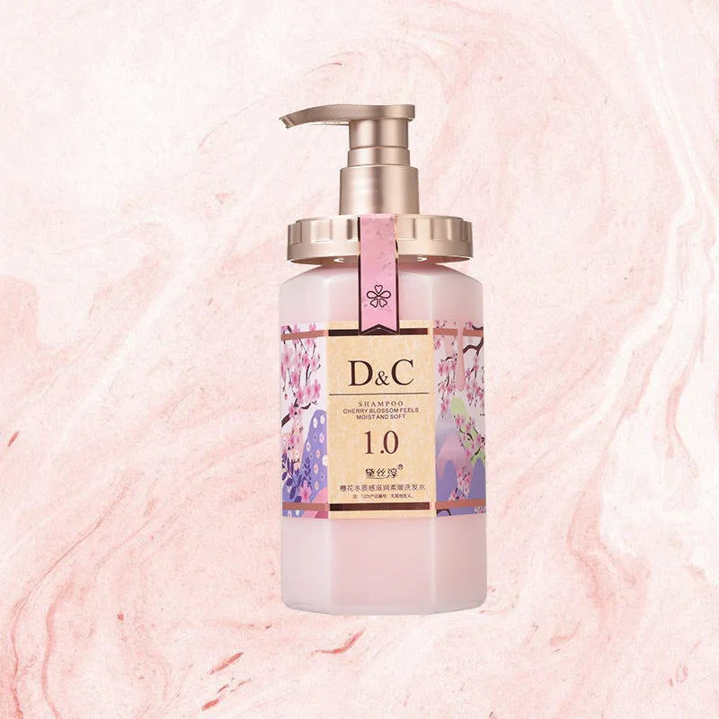 Sakura Cherry Blossom Shampoo, Hair Conditioner, and Shower Gel 500ml bottle set.