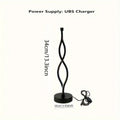 Black aluminium desk lamp with three-colour dimming button on creative stand