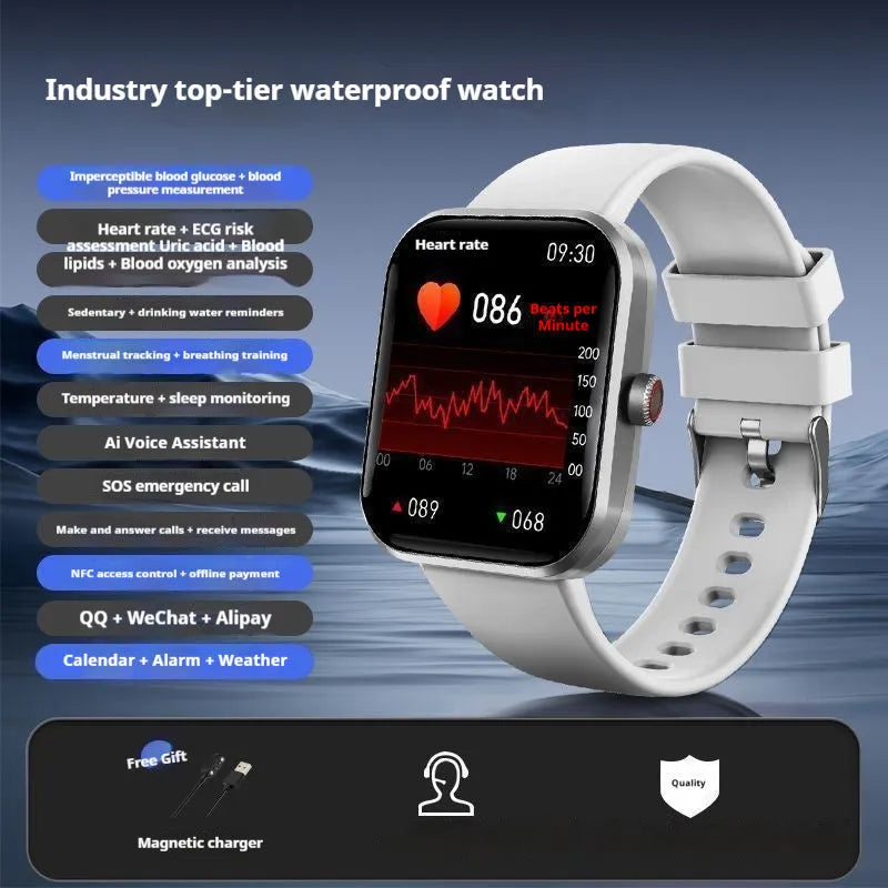 Smart Bluetooth call sports bracelet with TFT screen, black plastic, health monitoring features