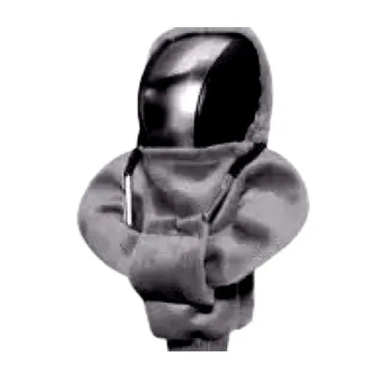 Cloth car gear shift knob cover in various colours showing 13x8cm dimensions