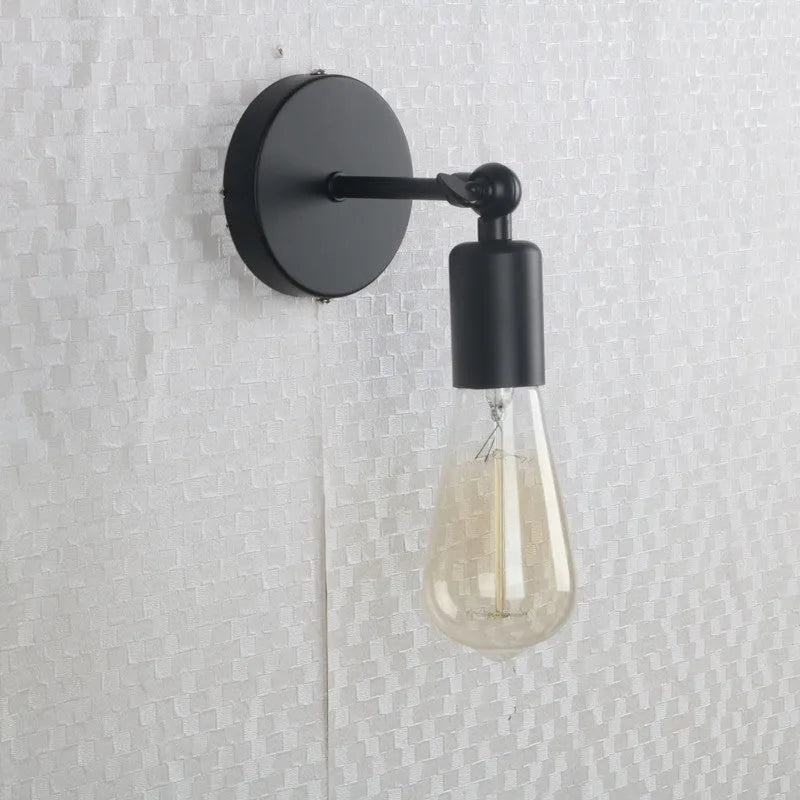 American black industrial style small wall lamp wrought iron antique finish indoor