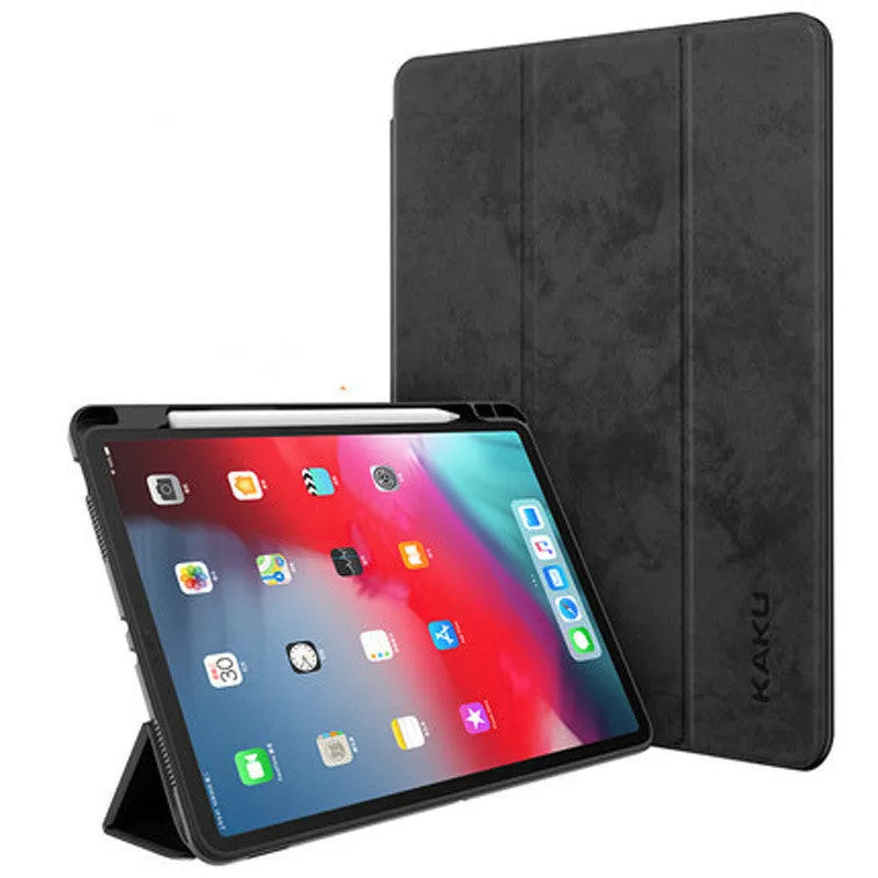 Leather tablet case with pen slot in clamshell design for iPad 10.2 10.5 9.7 Air Mini