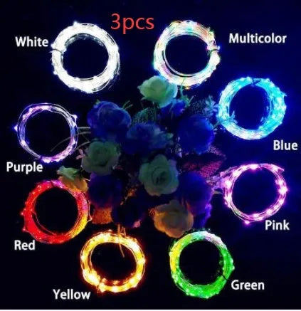 Silver copper wire LED string lights with bottle stopper for wine bottle decoration