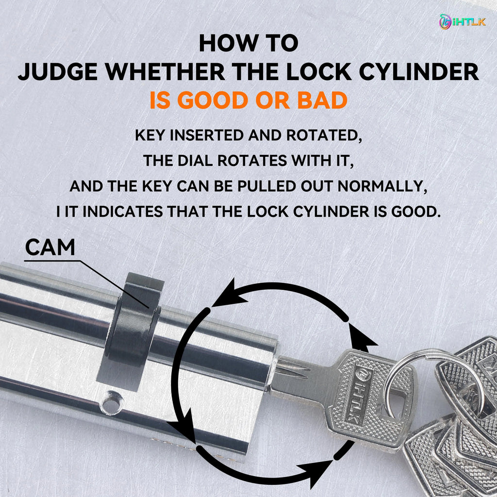 70mm European standard knob lock cylinder with five keys in multi-layer electroplated finish