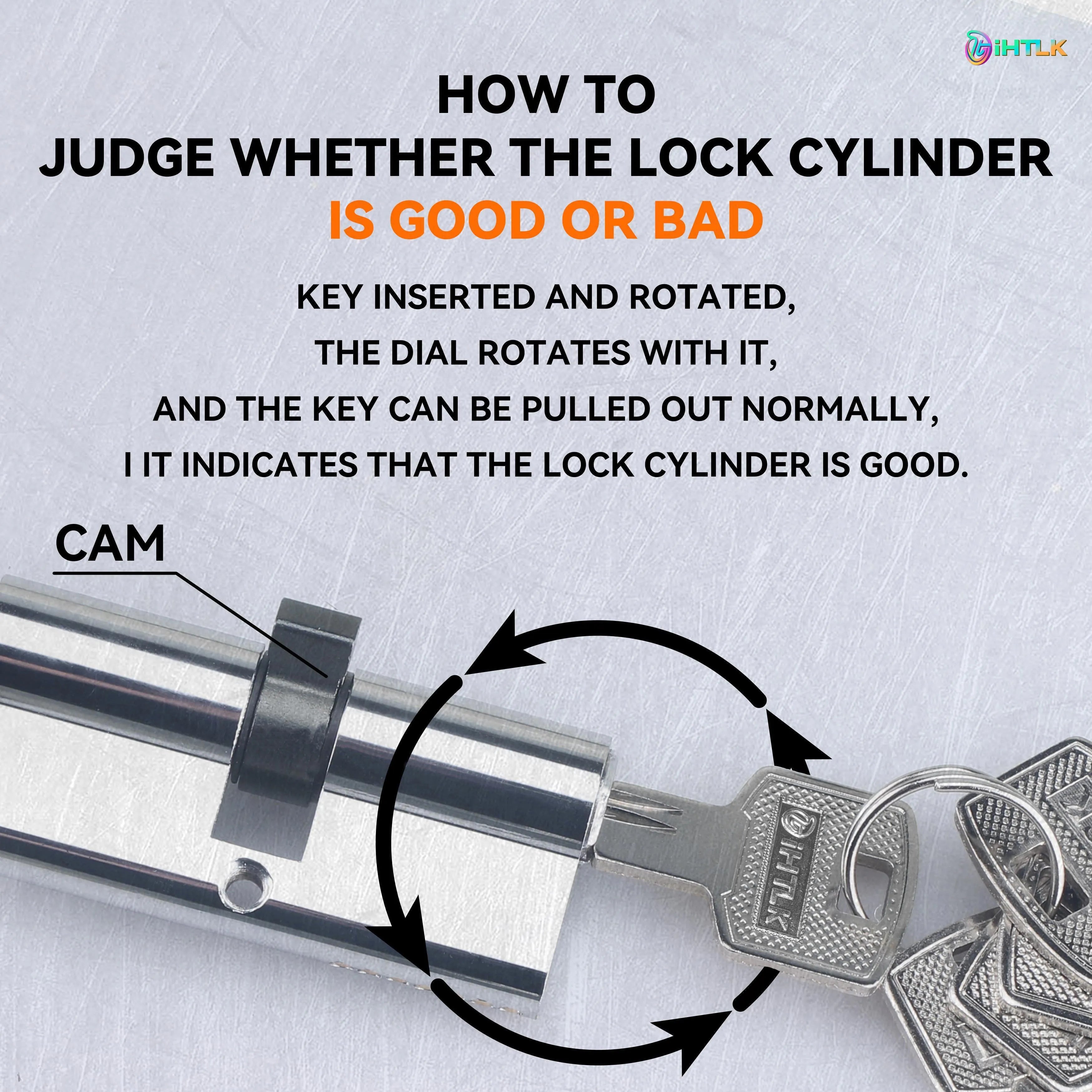 70mm European standard knob lock cylinder with five keys in multi-layer electroplated finish