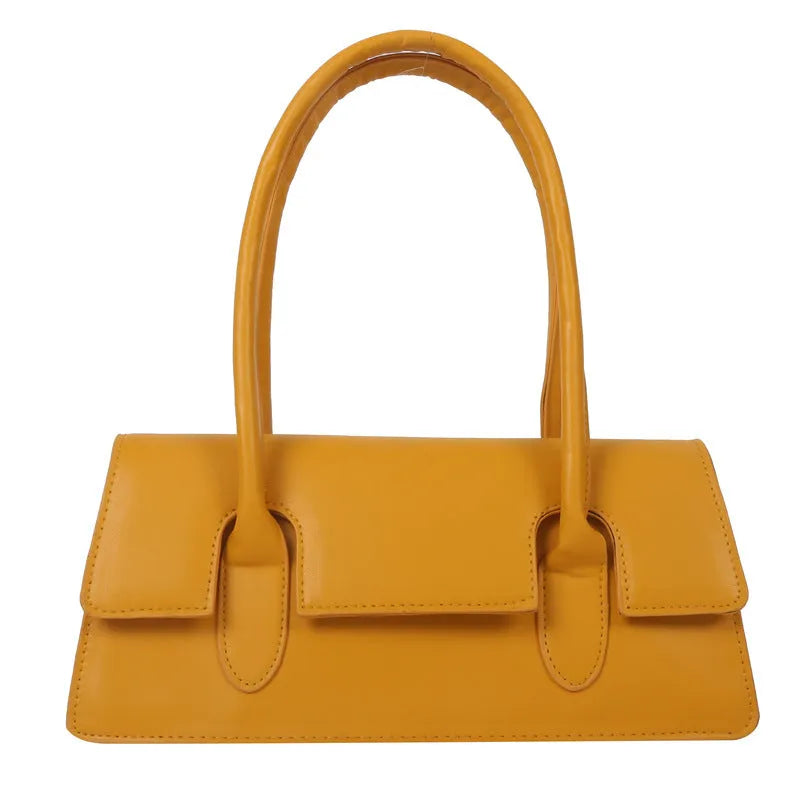 Women's small square shoulder bag in PU leather with stitching detail