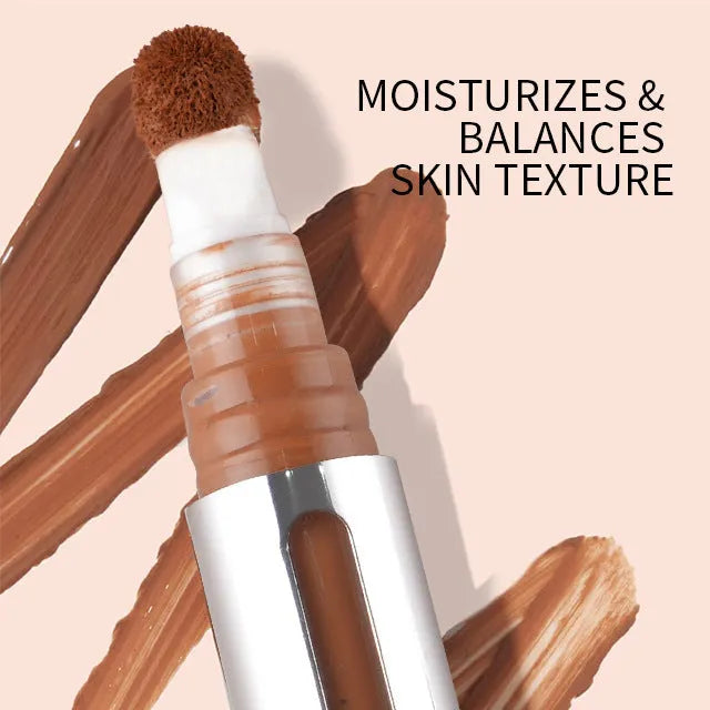 Liquid concealer pen showing 24 colour shades for waterproof, sweatproof coverage and contouring.