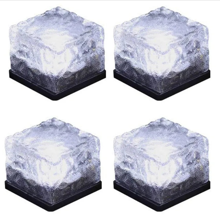 Solar LED floor tile light 10x10cm acrylic top aluminium frame garden path lighting warm white