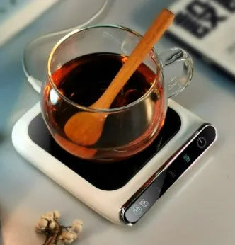 Black USB cup warmer with three-speed heating for desk beverages