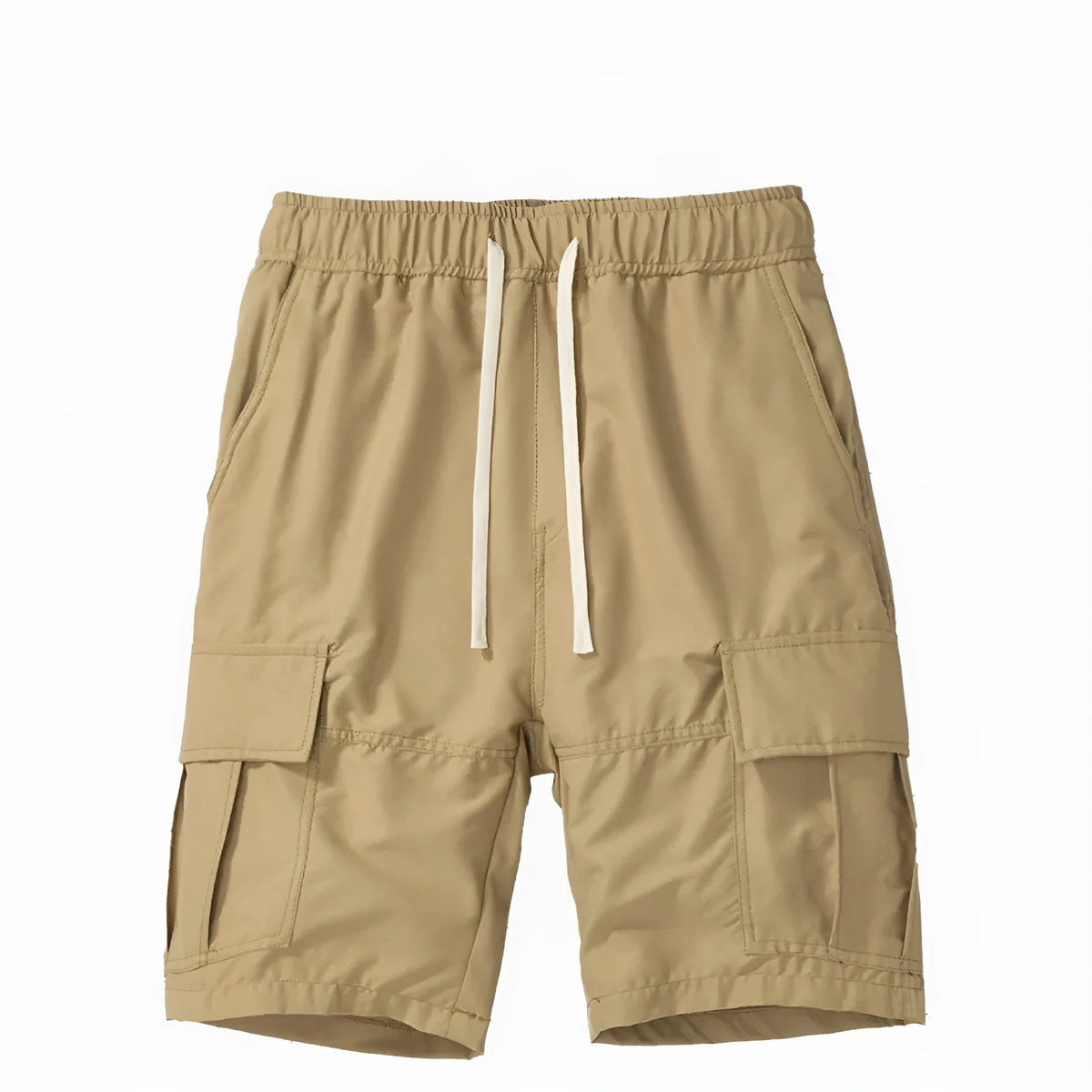 Korean-style men's multi-pocket loose cropped shorts in black for summer outdoor leisure