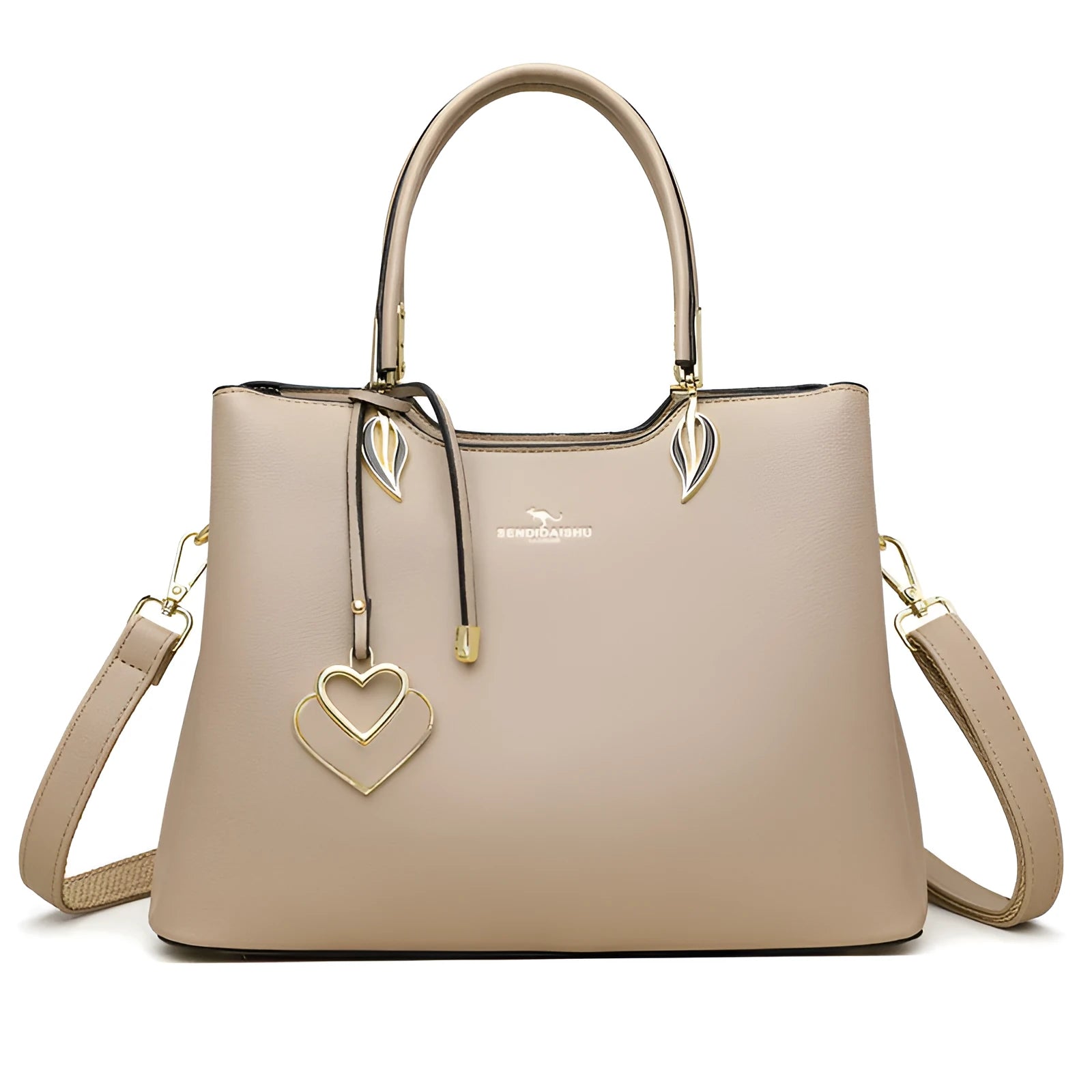 Women's multi-layer shoulder messenger bag in PU material showing compartment design