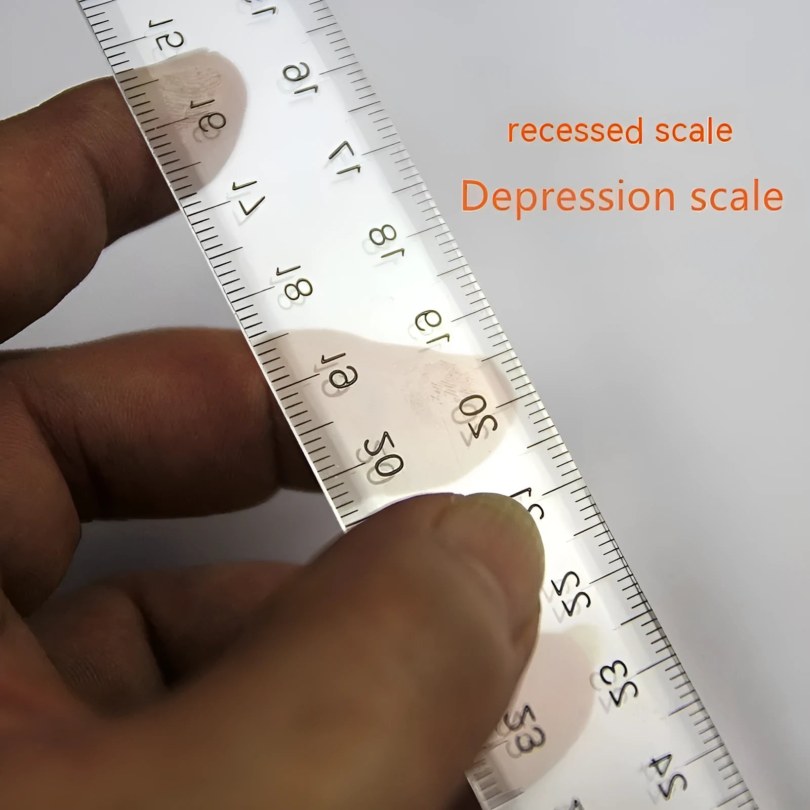 30cm plastic T-shaped ruler for design students in orange yellow or transparent colour