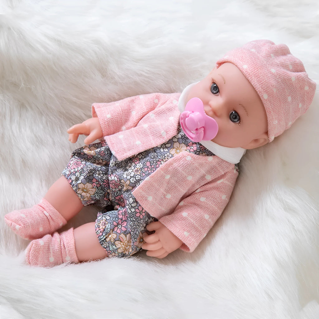 30cm full vinyl baby doll with changeable doll clothes suit in TM-010 or TM-011 colour