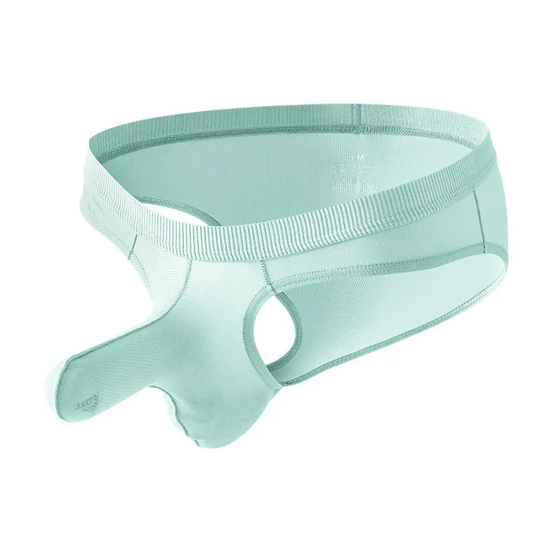 Men's low waist Ice Silk briefs underwear in multiple colour options showing front view