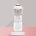 Portable dual-use dog water cup with split water grain design in blue, pink, or white colour options