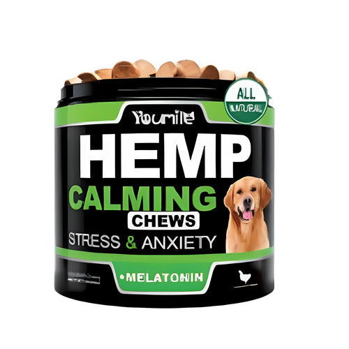 Calm Down and Chew health supplement bottle containing 120 capsules for stress management