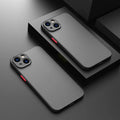 Frosted hard plastic and TPU iPhone protective case in solid colour on a phone.
